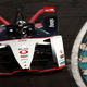 The Porsche Formula E car on a race track